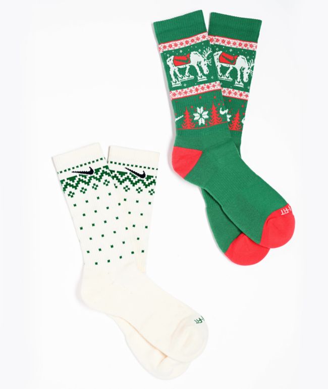 Nike Dri-FIT Seasonal Green 2 Pack Crew Socks - Nike
