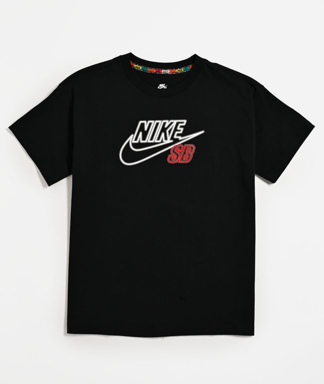 Nike SB Kids Logo Black & Red T-Shirt - Nike