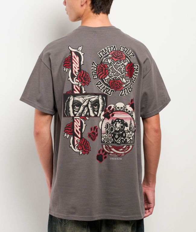 Santa Cruz Dressen Evo Charcoal T-Shirt - Santa Cruz Skate