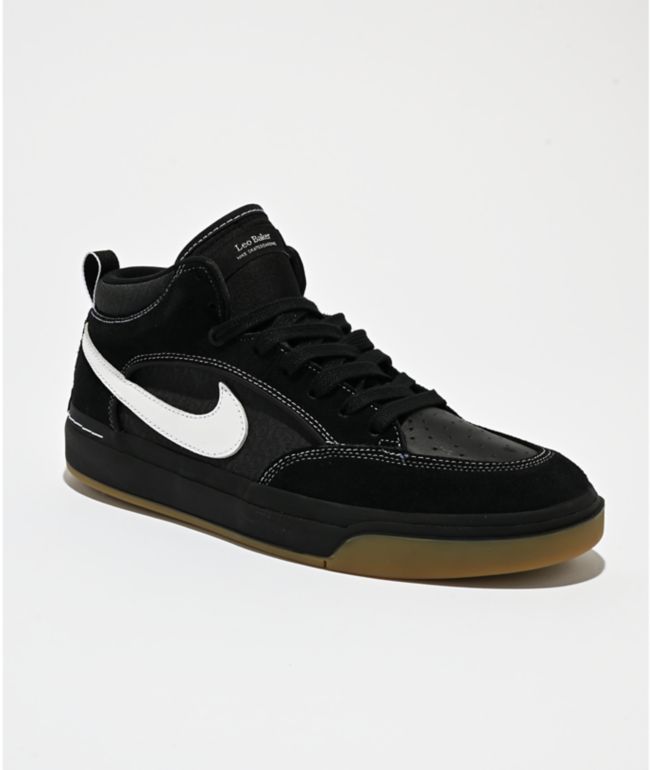 Nike SB Leo React Black & White Skate Shoes - Nike