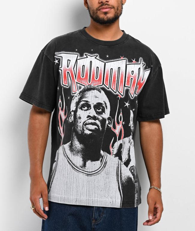 Rodman Apparel Zilla Panel Washed Black T-Shirt - Rodman