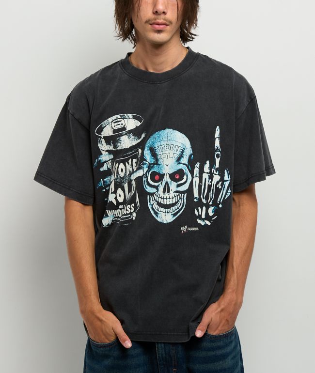 WWE Stone Cold Whoop Black Wash T-Shirt 