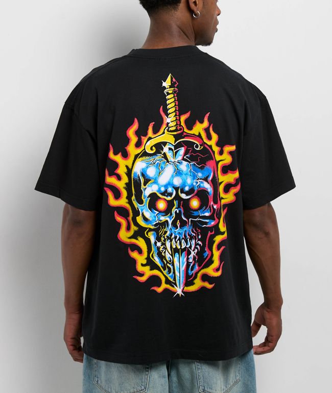 Passport Fast Duck Black Acid Wash T-Shirt | Zumiez