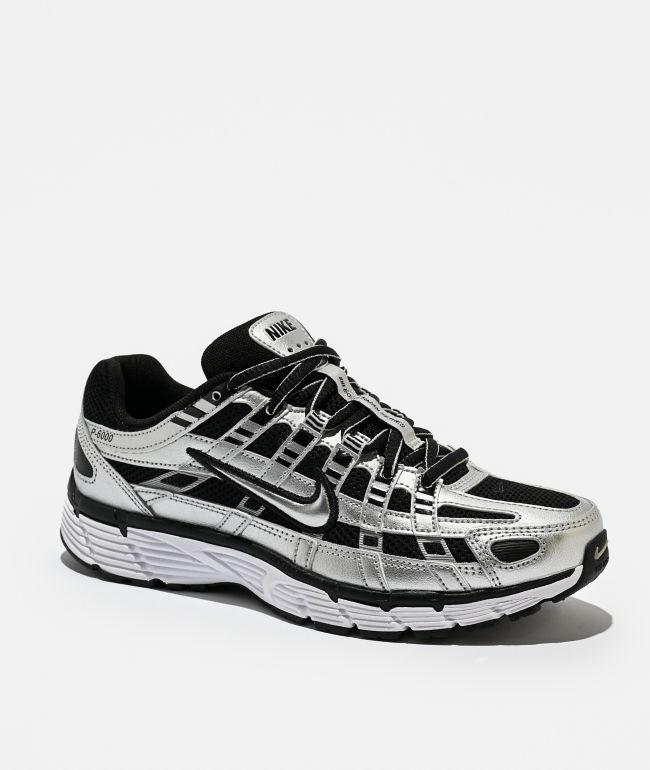 Nike Women's P-6000 Metallic Silver & Black Shoes - Nike