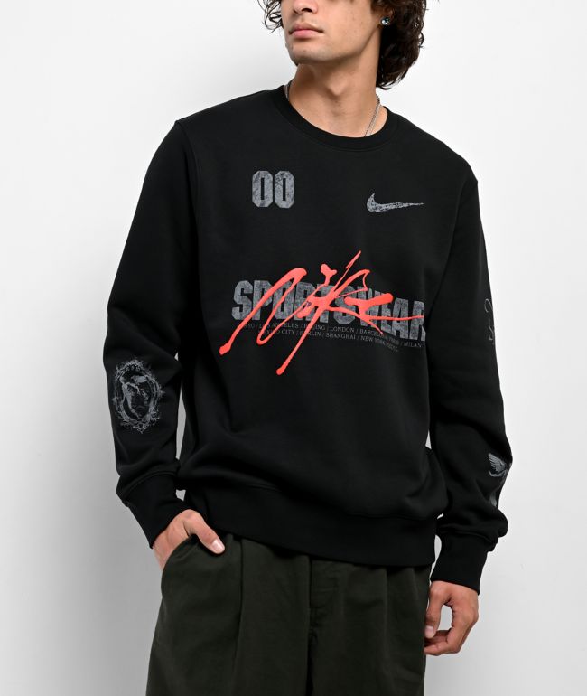 Nike Sportswear Victory Club Fleece Black Crewneck Sweatshirt - Nike