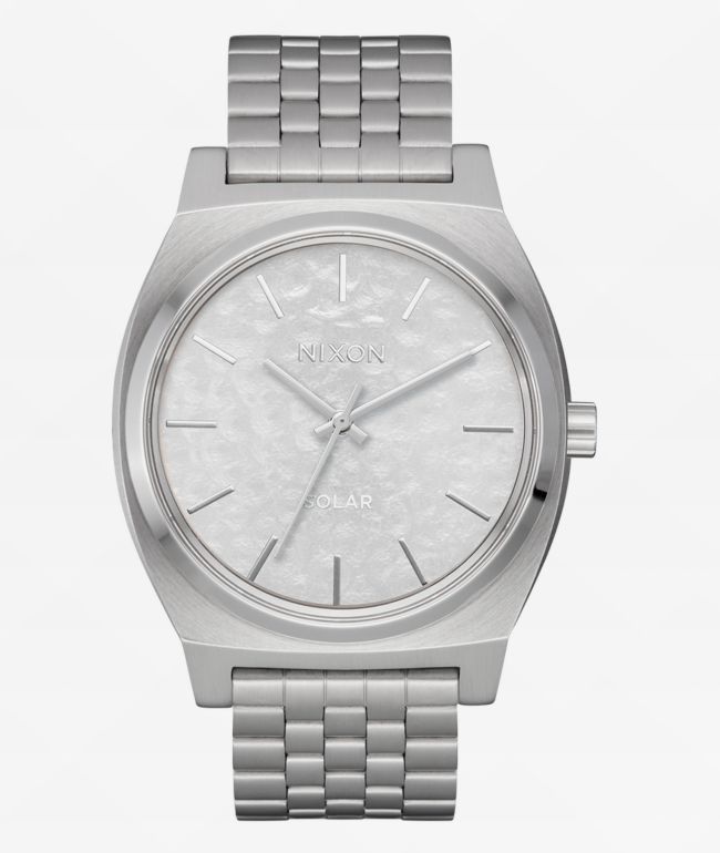 Nixon Time Teller Solar Silver & Snow Analog Watch - Nixon Watches