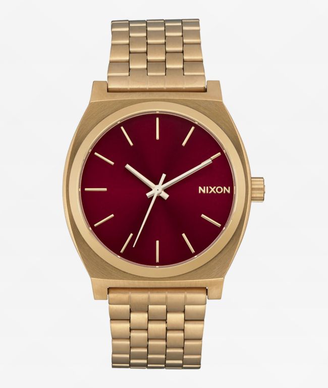Nixon Time Teller Gold & Oxblood Sunray Analog Watch - Nixon Watches