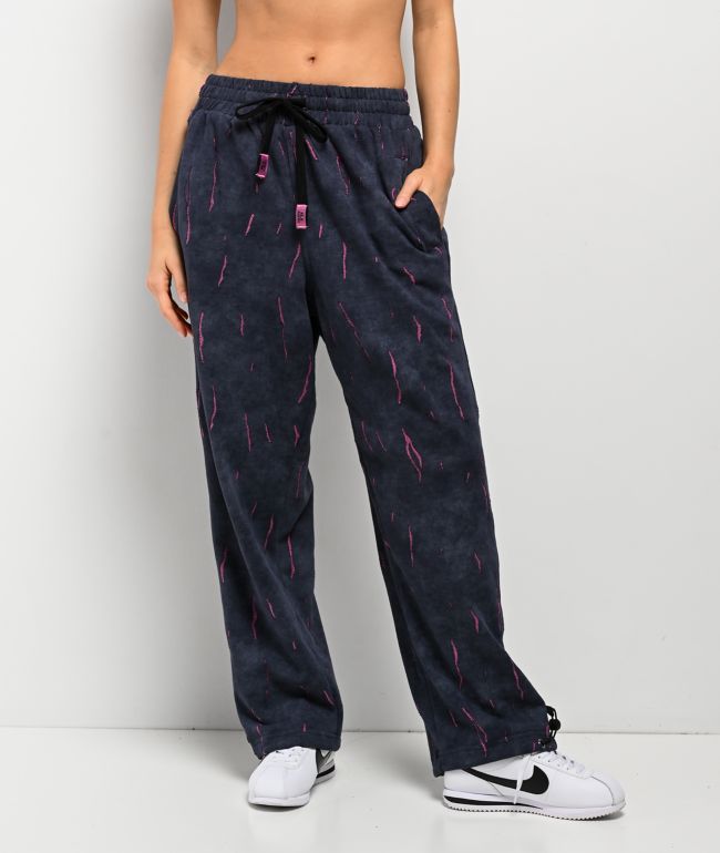 FB County Ripped Up Black Wash Sweatpants - FB County