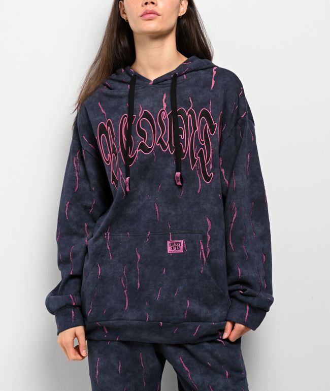FB County Ripped Up Black Wash Hoodie - FB County