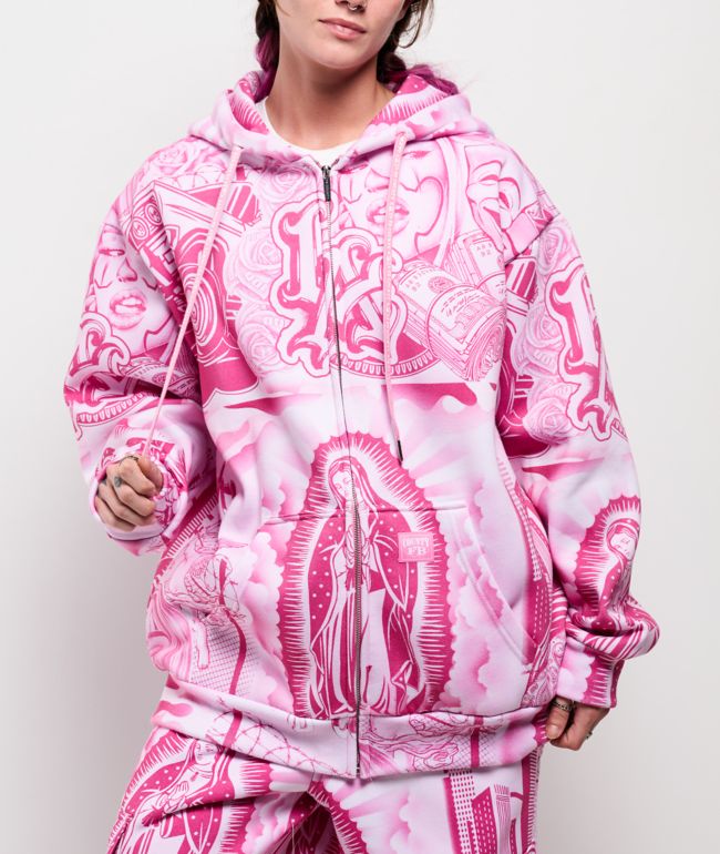 パーカー・フーディ Womens Collage Gimp Zip Hoody Womens Collage Gimp Zip Hoody