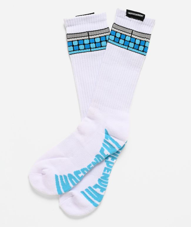 Independent Tile Span White Crew Socks - Independent