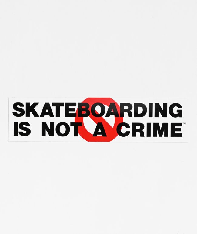 Santa Cruz Skateboarding Is Not A Crime Bumper Sticker - Santa Cruz Skate