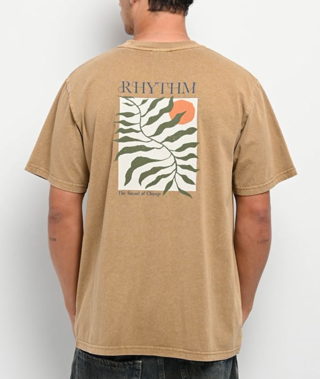 Rhythm Fern Brown Vintage Wash T-Shirt - Rhythm