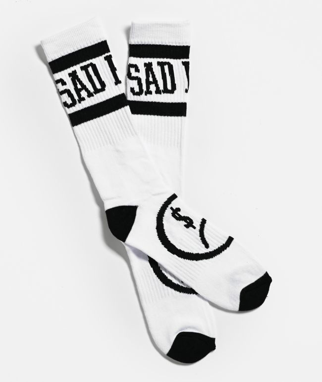 $AD BOYZ by Junior H Stripe White Crew Socks - SAD BOYZ