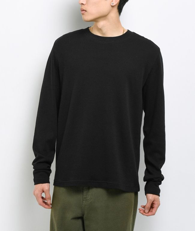 ITA Rift Vintage Black Thermal Long Sleeve Slim T-Shirt | Zumiez