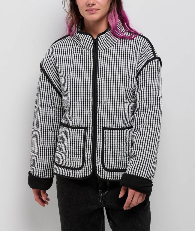 Thread & Supply Black Gingham Quilted Jacket - Thread & Supply