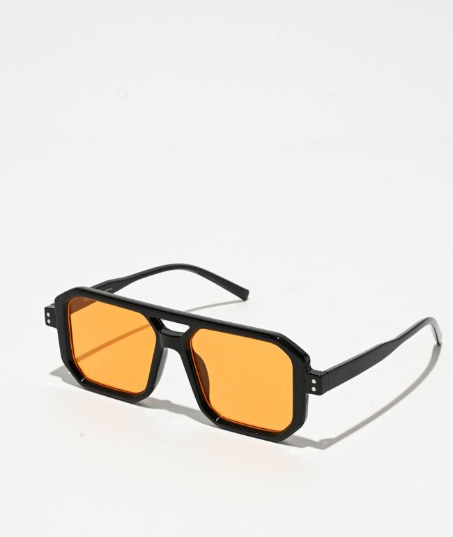 Petals and Peacocks Velouri Black & Orange Sunglasses - Petals and Peacocks