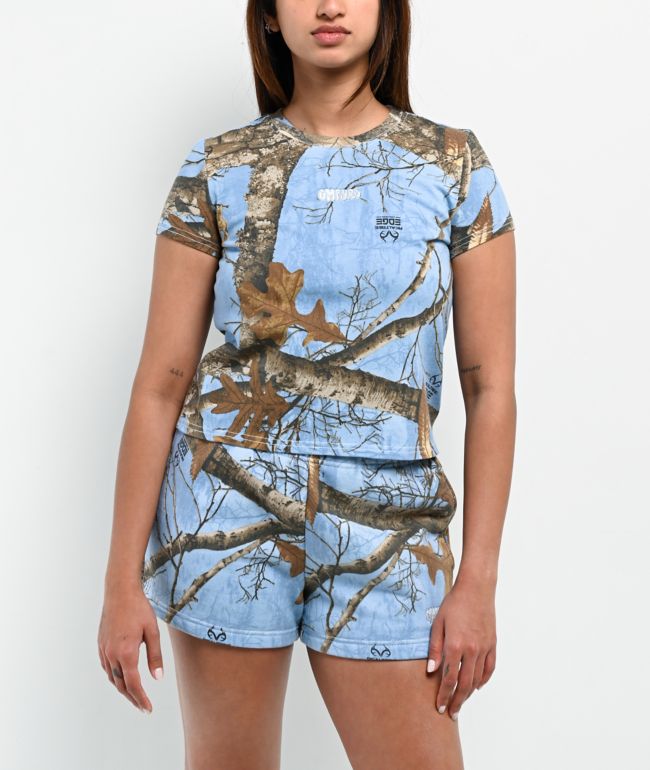 Empyre x Realtree EDGE Colors Blue Camo Boxy Crop T-Shirt - Empyre