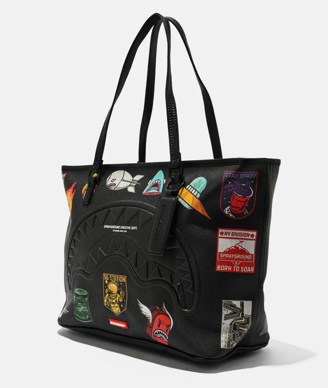 Sprayground Cargo Patches Black Tote Bag - Sprayground