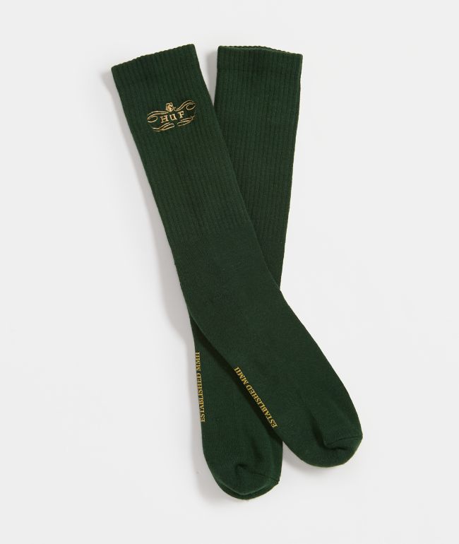 HUF Worldwide Clothiers Green Crew Socks - HUF
