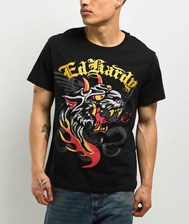 Ed Hardy Panther Snake Vintage 半袖 Tシャツ Ed Hardy Panther Snake Short Sleeve Tee - Light Blue