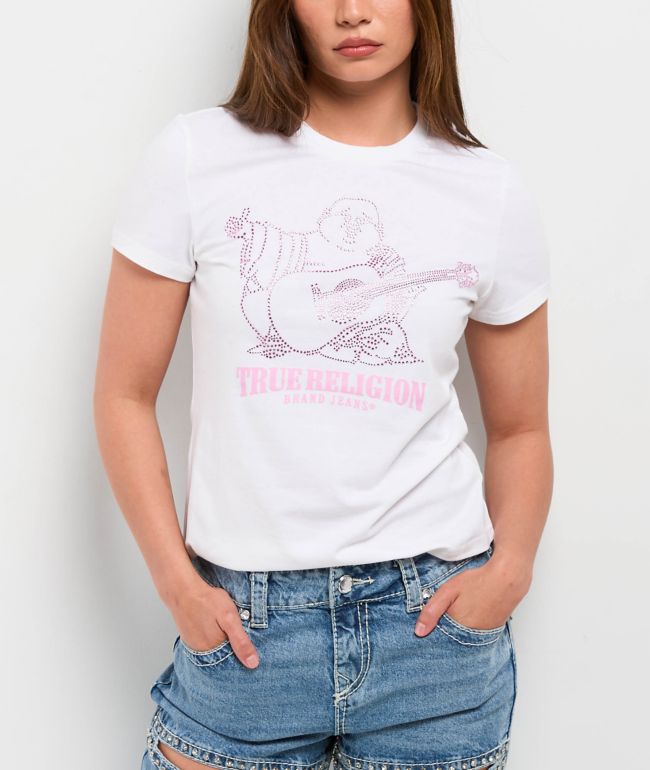 True Religion OG Crystal Buddha Red Crop T-Shirt | Zumiez