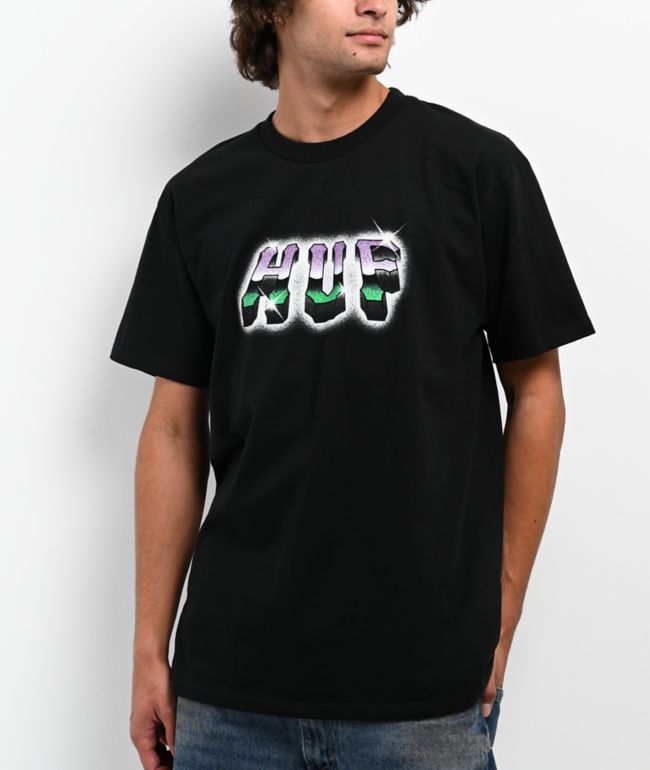 HUF Chrome Grit Black T-Shirt - HUF