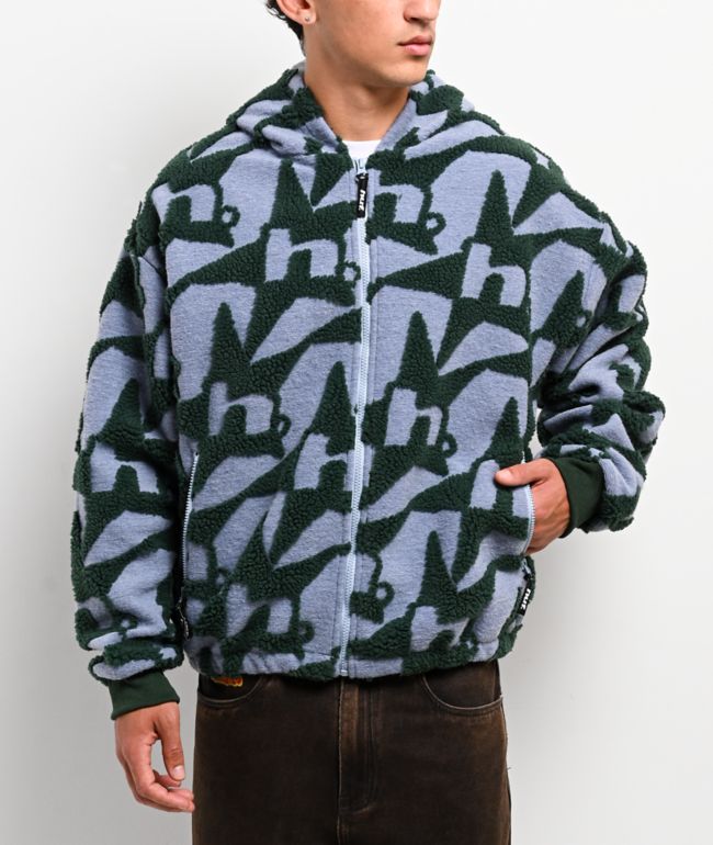 HUF H Star Repeat Ice Blue Zip Hoodie - HUF
