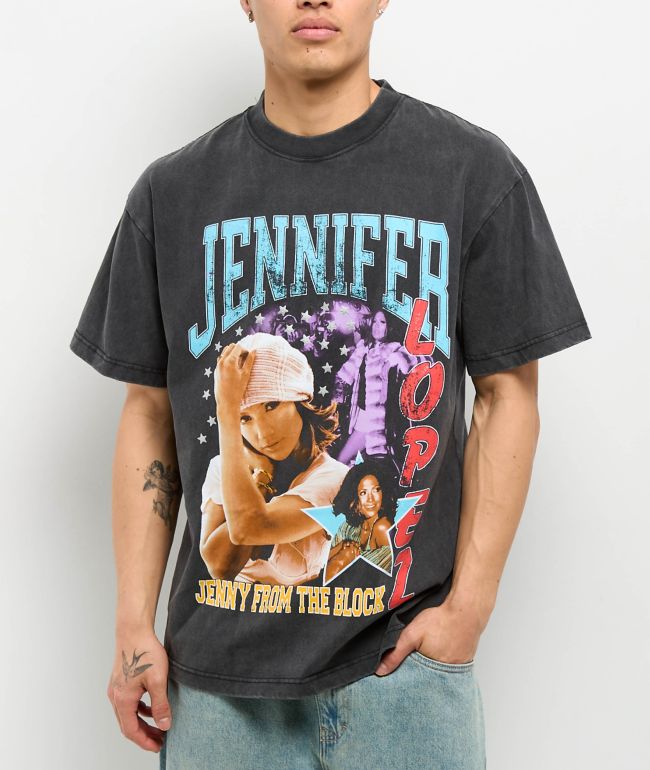 Jennifer Lopez Jenny From The Block Black Wash T-Shirt - 