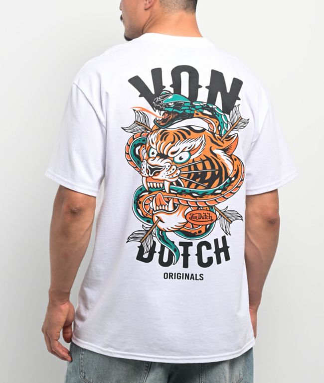 Von Dutch Tiger Snake Natural T-Shirt - Von Dutch