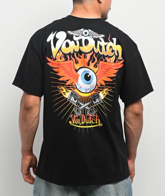 Von Dutch Moto Flying Black T-Shirt - Von Dutch
