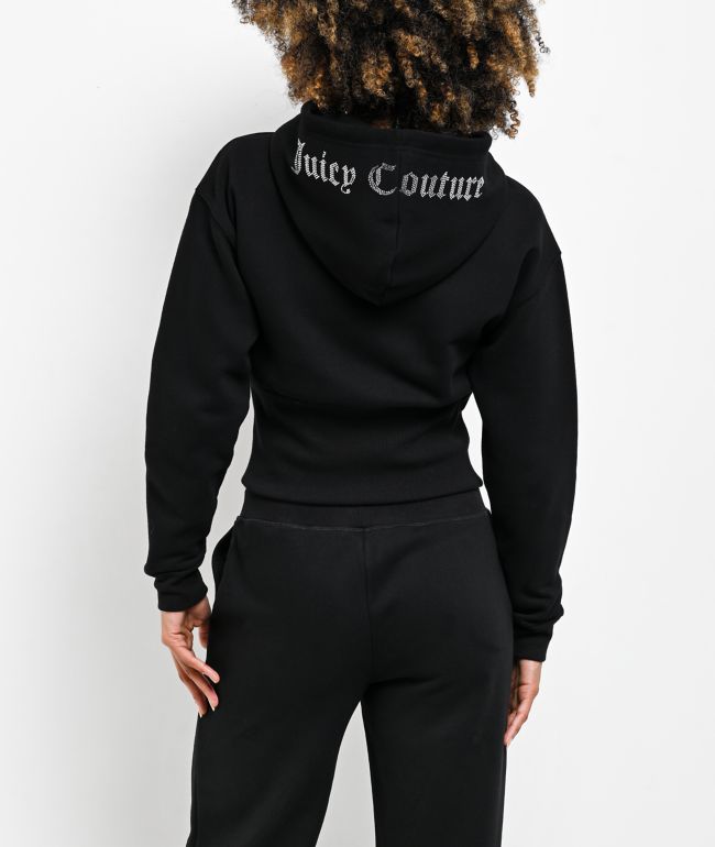 Juicy Couture Corset Licorice Crop Zip Hoodie - Juicy Couture