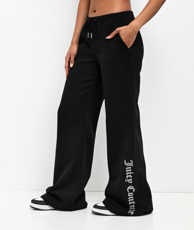 Juicy Couture Licorice Fleece Wide Leg Sweatpants - Juicy Couture
