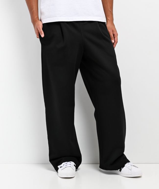 Shaka Wear Pleated Garment Dye Black Sweatpants - Shaka Wear