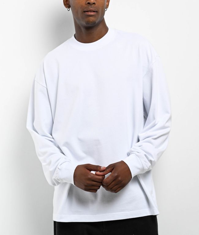 Shaka Wear Designer Garment Dye White Long Sleeve T-Shirt - Shaka Wear