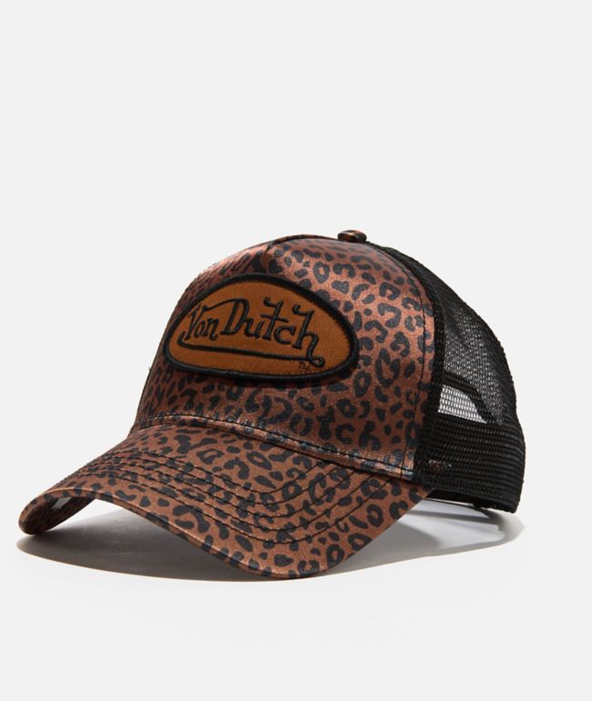 Von Dutch Cheetah Satin Trucker Hat - Von Dutch