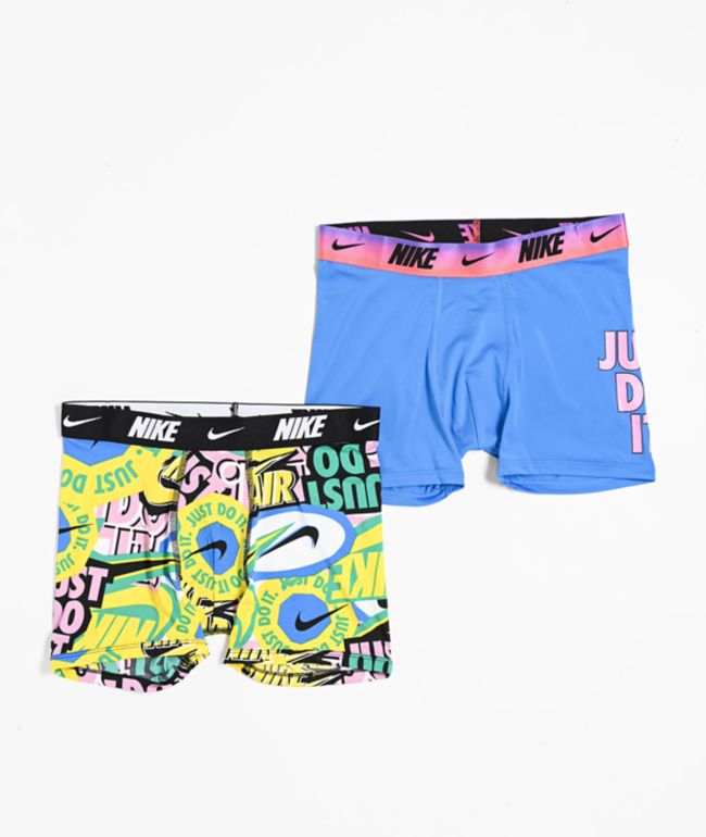 Nike Kids Dri-FIT Essential Micro Blue 2-Pack Boxer Briefs - Nike