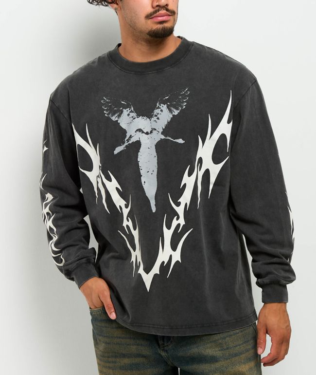 Vitriol Be Not Afraid Black Wash Long Sleeve T-Shirt - Vitriol
