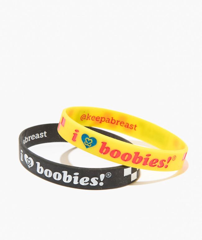 Keep A Breast Foundation x Vans Warped Tour Black & Yellow 2 Pack Bracelets - Keep A Breast Foundation