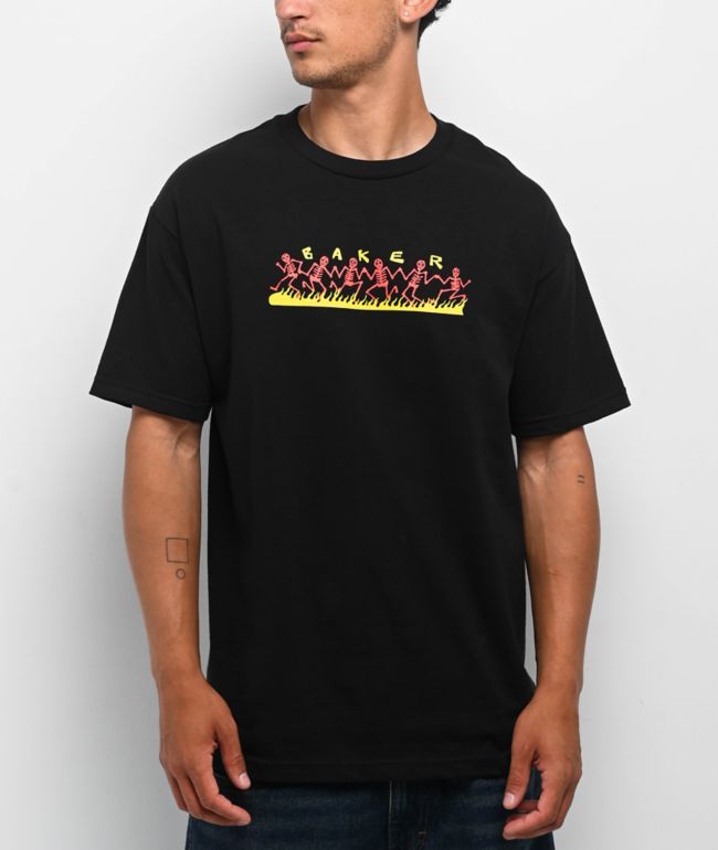 Baker Dancing Skellies Black T-Shirt - Baker Skateboards