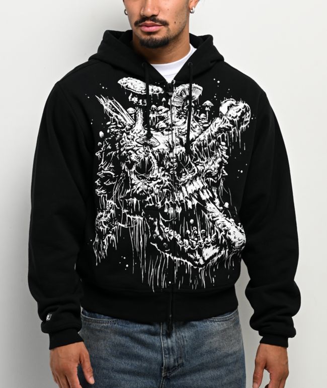 Lurking Class by Sketchy Tank Funguy Black Zip Hoodie - Lurking Class by Sketchy Tank