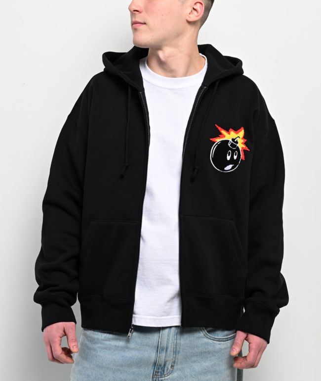 Adam Bomb OG Logo Chenille Black Zip Hoodie - Adam Bomb