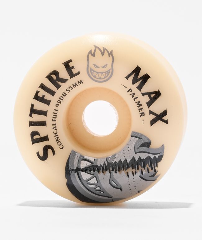 Spitfire Palmer Burn Squad Formula Four Conical 55mm 99a White Skateboard Wheels - Spitfire