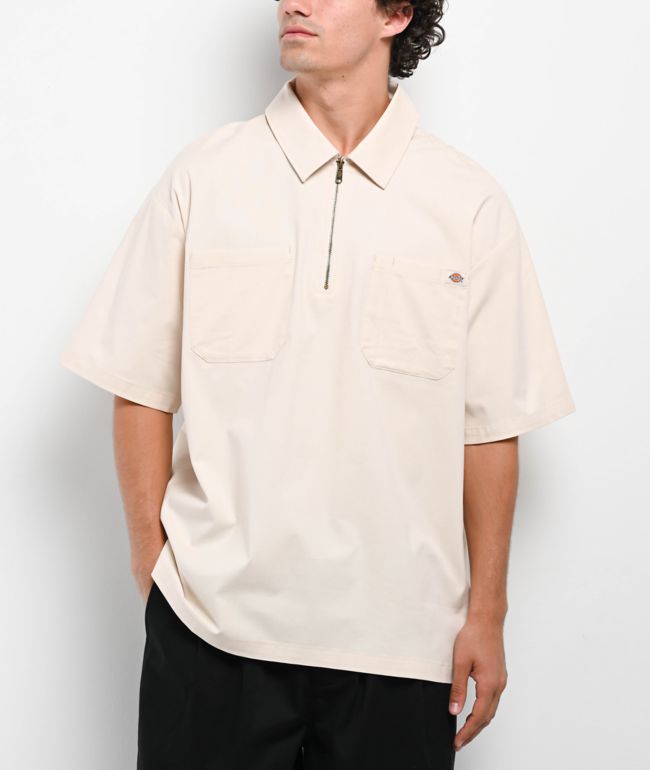 Dickies Ranch Light Blue Quarter Zip Work Shirt | Zumiez