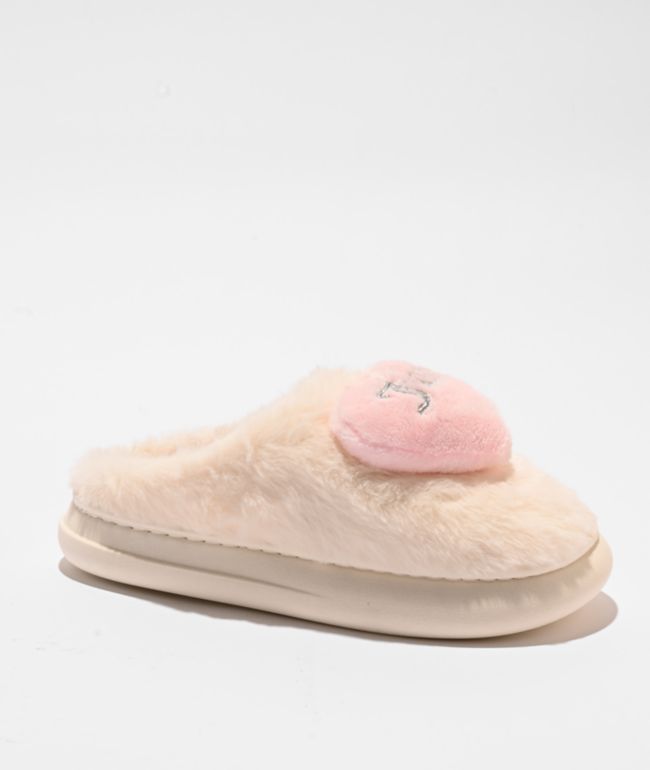 Juicy Couture Contenta Ivory & Blush Slippers - Juicy Couture