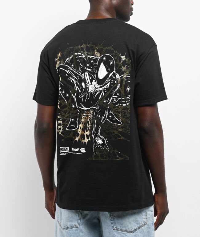 HUF × SpiderMan HANGIN-OUT ロゴ Tシャツ HUF x Spider-Man Hangin' Out Black T-Shirt | Zumiez