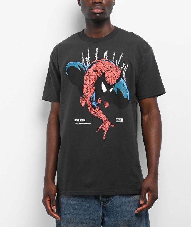HUF x Spider-Man Perceptions Washed Black T-Shirt