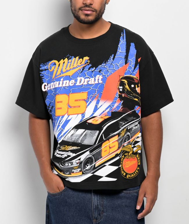 Miller Genuine Draft Speed Black Boxy T-Shirt - Coors