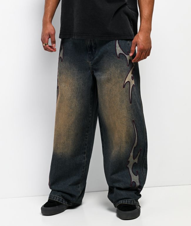 Vitriol Void Bite Blue Wash Ultra Wide Jeans - Vitriol