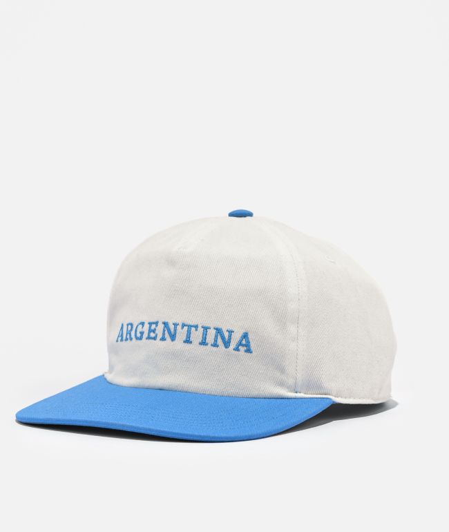 adidas Originals Argentina 2 Tone Off-White & Blue Strapback Hat - adidas